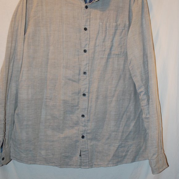 Men's Grey Cotton Eddie Bauer Long Sleeve Button Down Classic Fit 2XLT - Picture 2 of 7